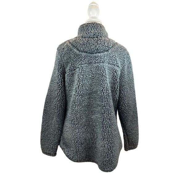 Ladies Green Tea Sherpa Fleece 1/4 Zip Pullover Size Medium Grey/Black - Picture 5 of 10